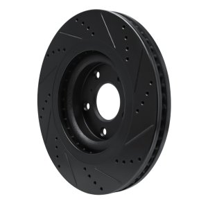 Infiniti QX55 Brake Rotor (1) - Front Left - R1 Concepts - Drilled & Slotted - Black - `19-`24